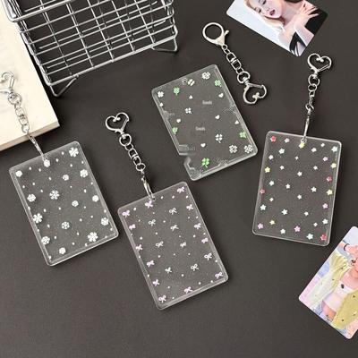 Colorful Snowflake Glitter Acrylic ID Card Holder Sleeve