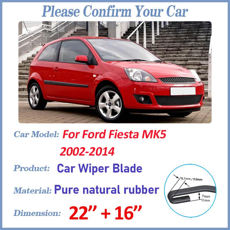 Car Front Wiper Blades For Ford Fiesta MK5 Parts 2002 2003 2004 2005-2014 Durable Noise reduction Windscreen Wipers Accessories