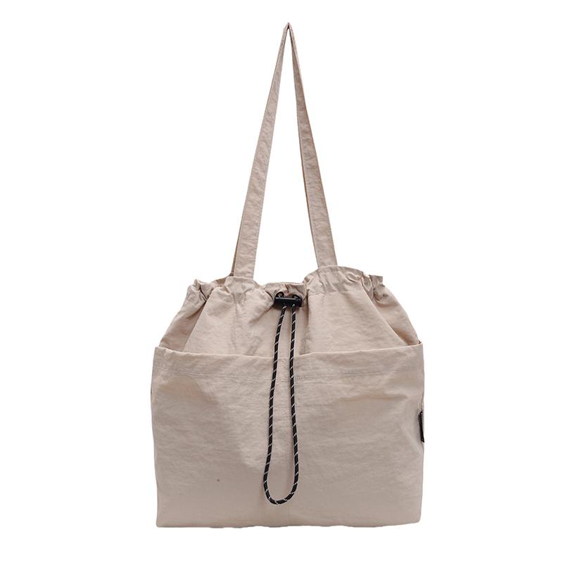 

Женская сумка через плечо большой вместимости, легкая сумка-тоут для студентов и путешественников бежевый