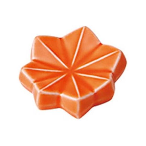 Koyo Pottery Momiji Orange Chopstick Rest, Japanese Tableware, Mino Ware, Dishwasher Safe, Made in Japan, 37x37x10mm, Approx. 18g, Porcelain
