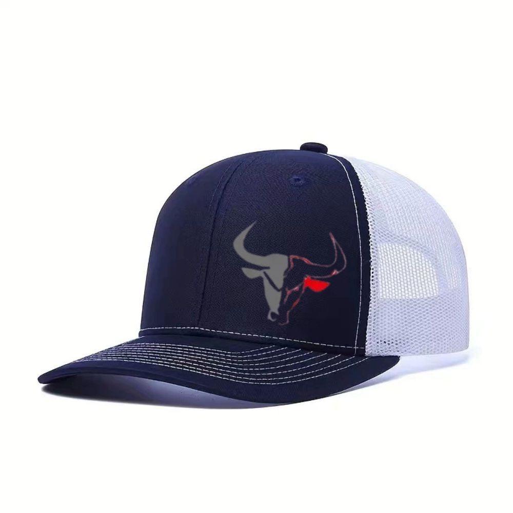 Casual Bull Head Print Summer Baseball Cap Breathable Mesh Sports Visor Adjustable UV Protection Sun Hats Men Women