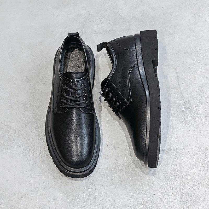 2025 autumn new small leather shoes men's British style lace-up trend men's shoes street retro trendy shoes 4888