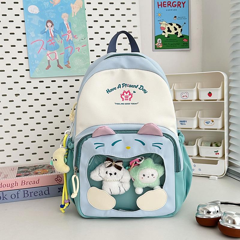 Schoolbag Cute Cat Ears Student Backpack New Large Capacity Junior High School High School Start Backpack High Value Student Schoolbag