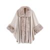 Ladies' Fashionable Square Neck Cape, Loose Oversized Warm And Long Style, Knitted Woolen Sleeve Shawl Jacket With Temperament