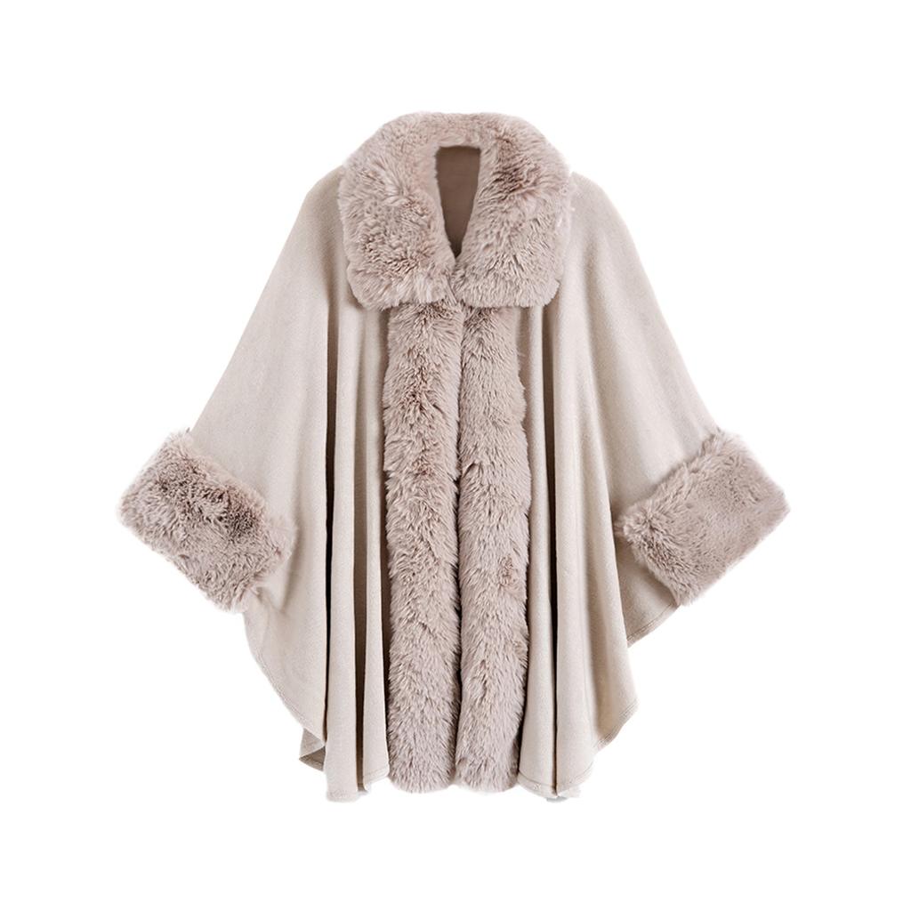 Ladies' Fashionable Square Neck Cape, Loose Oversized Warm And Long Style, Knitted Woolen Sleeve Shawl Jacket With Temperament
