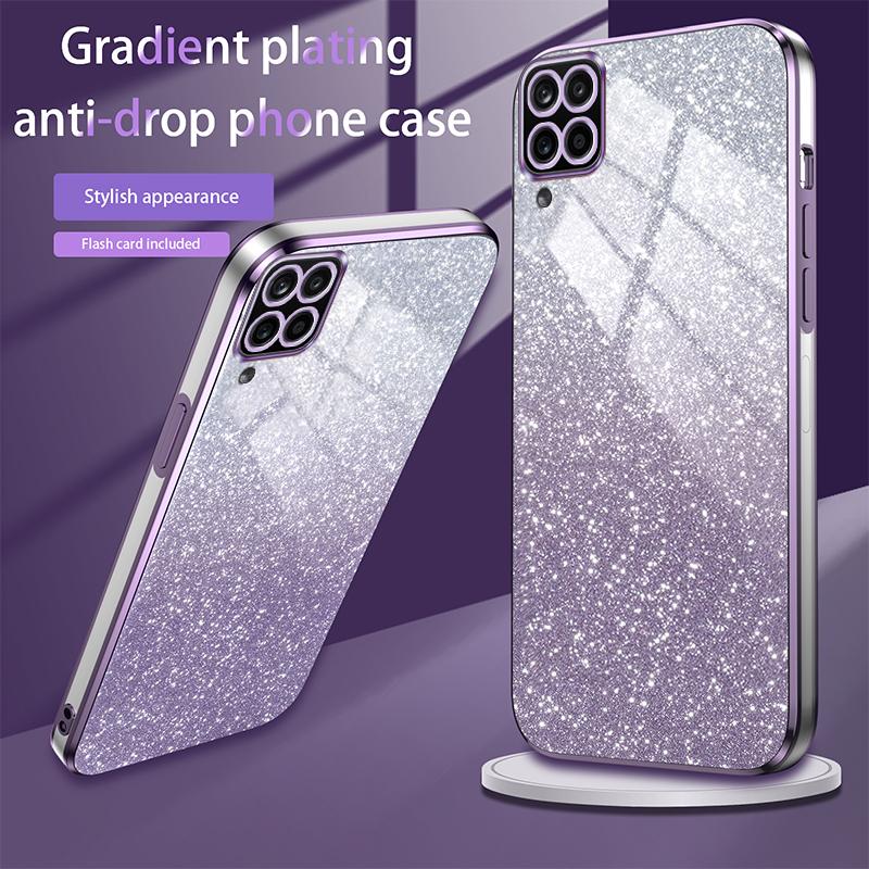 Für Samsung Galaxy A22 Luxus Galvanisiertes Glitzer-Case Für Samsung M22 M32 F22 F42 Weiche Stoßstange Transparente Handy-Rückseite