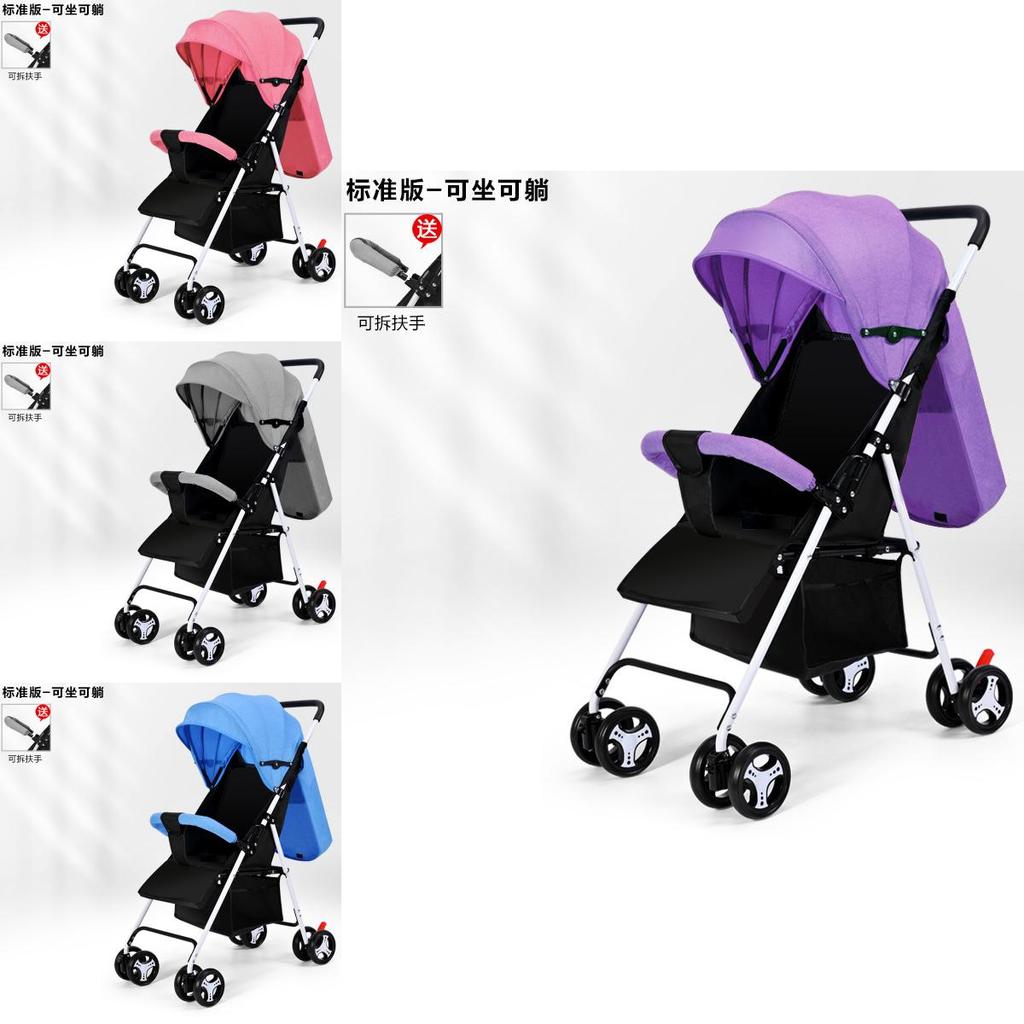 Lightweight Versatile Baby Stroller For Easy Travel Comfortable Seating And Lying Options