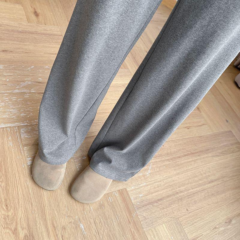 Women's High-Waist Slimming Wide-Leg Pants - Casual Spring/Autumn Style with Loose Drape for Sports