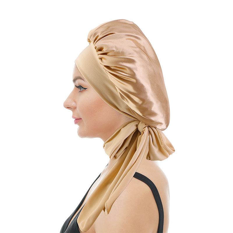 Satin Streamer Round Hat, Nightcap, Women'S Headscarf Hat, Perm And Hair Care Hat Tjm-301-1