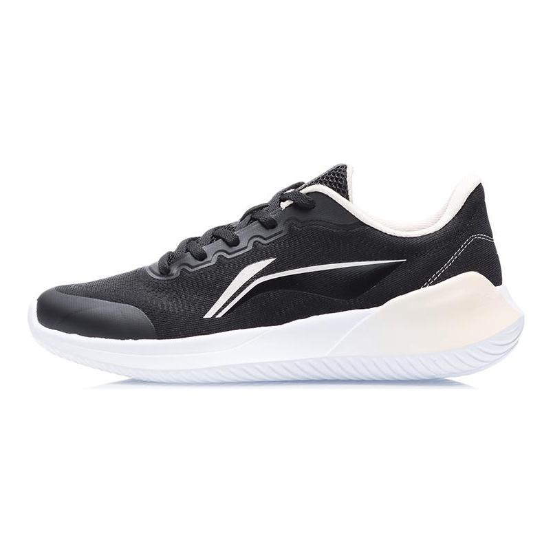 Li Ning Breathable And Wear Resistant Low Top Running Shoes Women's Black White ARHR142-1