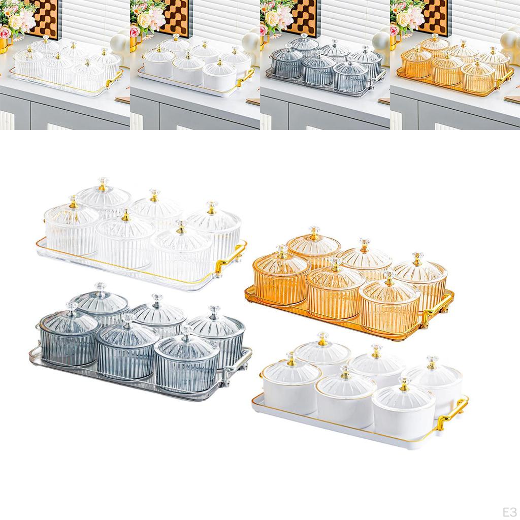 Divided Dried Fruit Plate Dish Modern Decorative Serving Tray with Lid for Kitchen Wedding