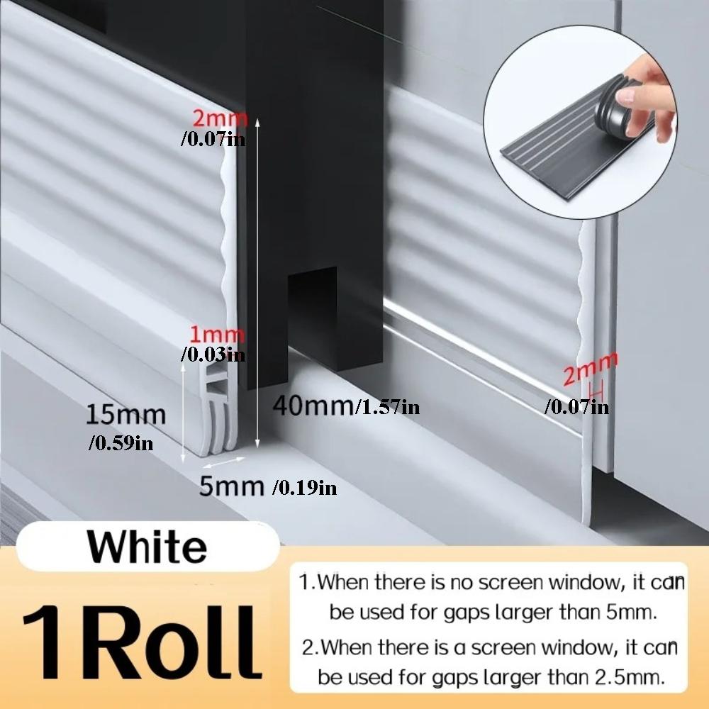 1pc 4M/157.48in Sliding Window Seal Strip Self Adhesive Triple Sound Insulation Windproof Anti-Cold Adjustable Weatherstrip