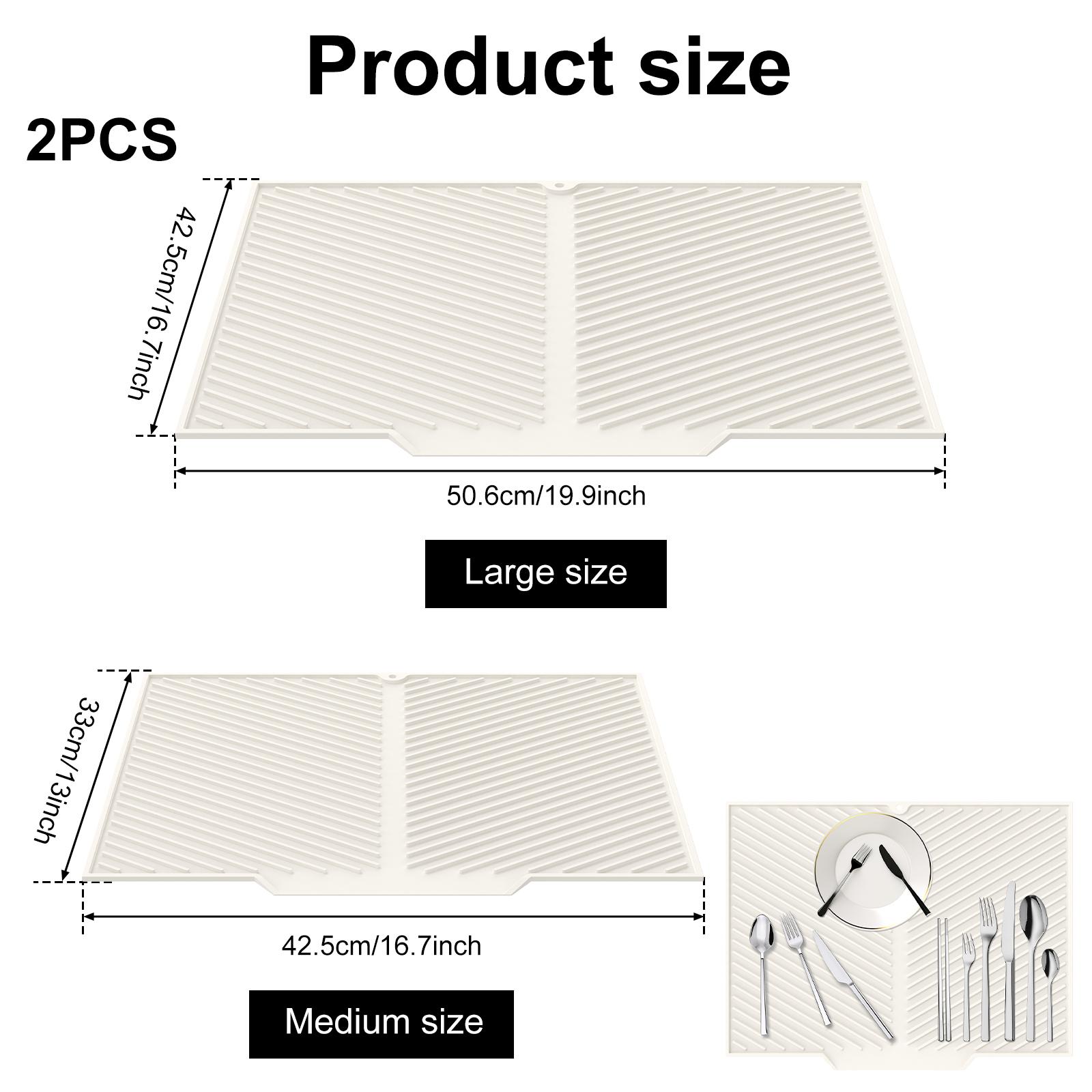

2 шт. Силиконовый коврик для сушки посуды для кухонной столешницы Складной коврик-сушилка для посуды Термостойкая доска для сушки посуды Рамадан Коврик для сушки посуды M