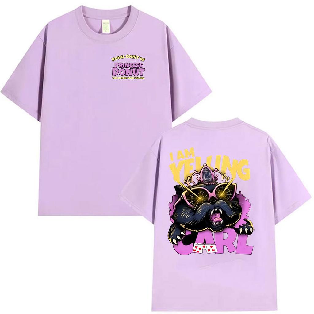 2027 Cool Ich schreie Carl Zwei Seiten Prinzessin Donut T-Shirt Dungeon Crawler Carl Spiel Cosplay T-Shirt Unisex WoUnisex Vintage Kurz S