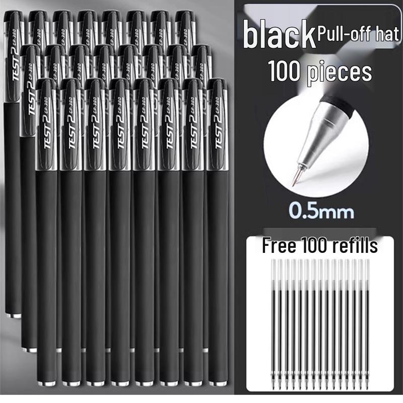 Black 0.5mm Quick-Dry Gel Pen for Exams & Signatures
