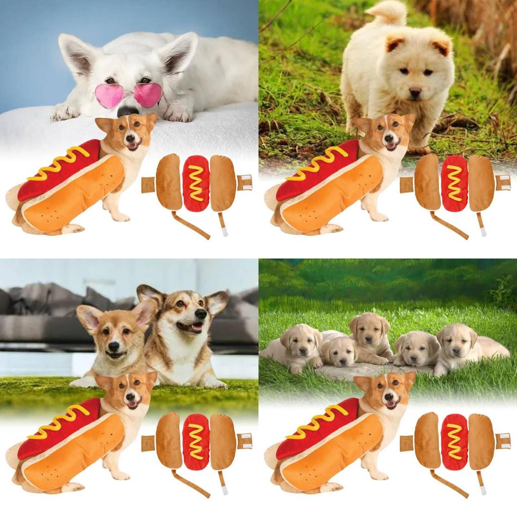 Entzückende Baumwoll-Hotdog-Haustierkleidung für kleine Hunde und Katzen. Perfekt für festliche Feiern.