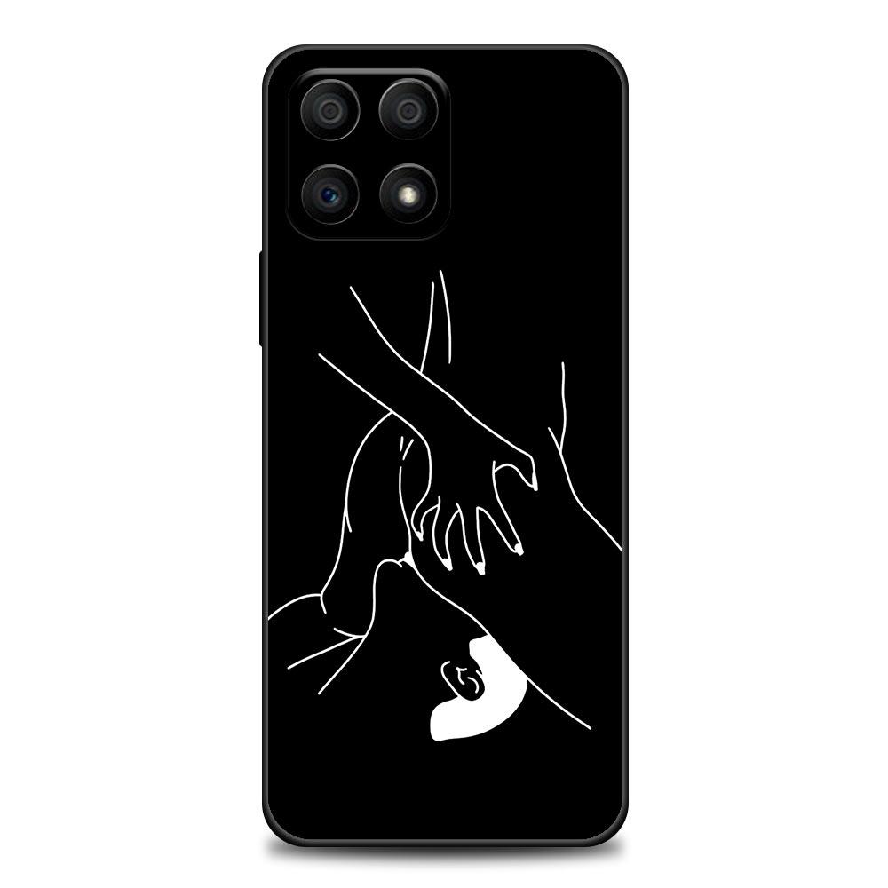 Minimalist Line Art Sexy Lover Kiss Phone Case For Honor 50 30 10 Lite 30i 20 20e 9A 9C 9X Pro 8X Nava 8i 9 Y60 Cover Soft Cases