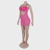 European & American Sexy Diamond Tassel Slimming See-Through Dress K2735