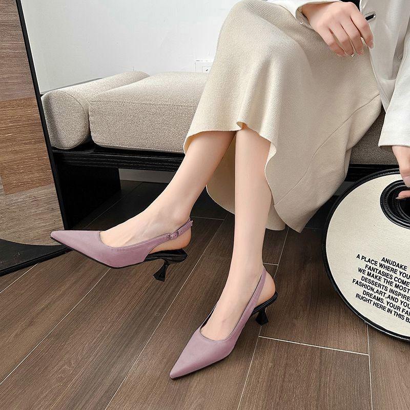 

Fashion New Summer Style Fashionable Comfortable Versatile Elegant and Wear-resistant Bag-toe Casual Back Strap Sandals Zapatos Mujer 34 фиолетовый