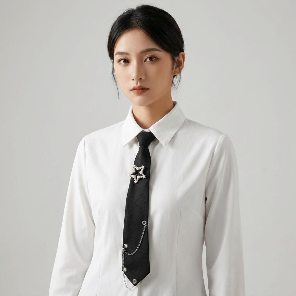 Tassels Star Tie Choker Shirt Tie Elegant Long Necktie JK Uniform Decoration
