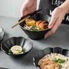 Japanese Retro Ramen Bowl Soup Bowl Black 7.5 Inch Creative Personality Hat Bowl Oblique Phnom Penh Ceramic Rice Bowl