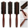 Wood Handle Round Rolling Brush Straight Twill Hair Comb Boar Bristle Round Barrel Hair Curling Brush Hairdressing Styling Tool