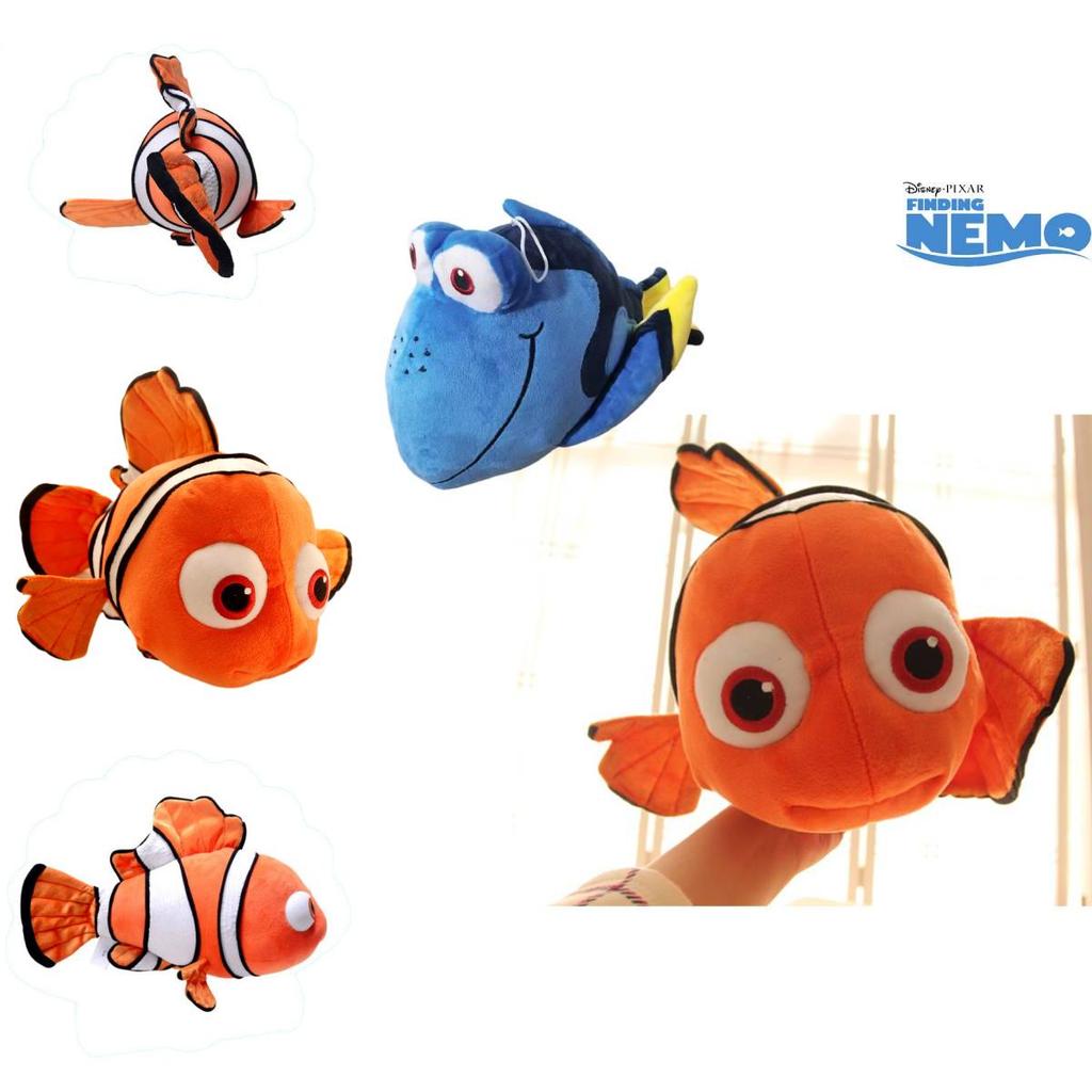 Adorável Peixe-palhaço Nemo de Pelúcia Brinquedo Boneca Peixe Dory Macio e Fofo