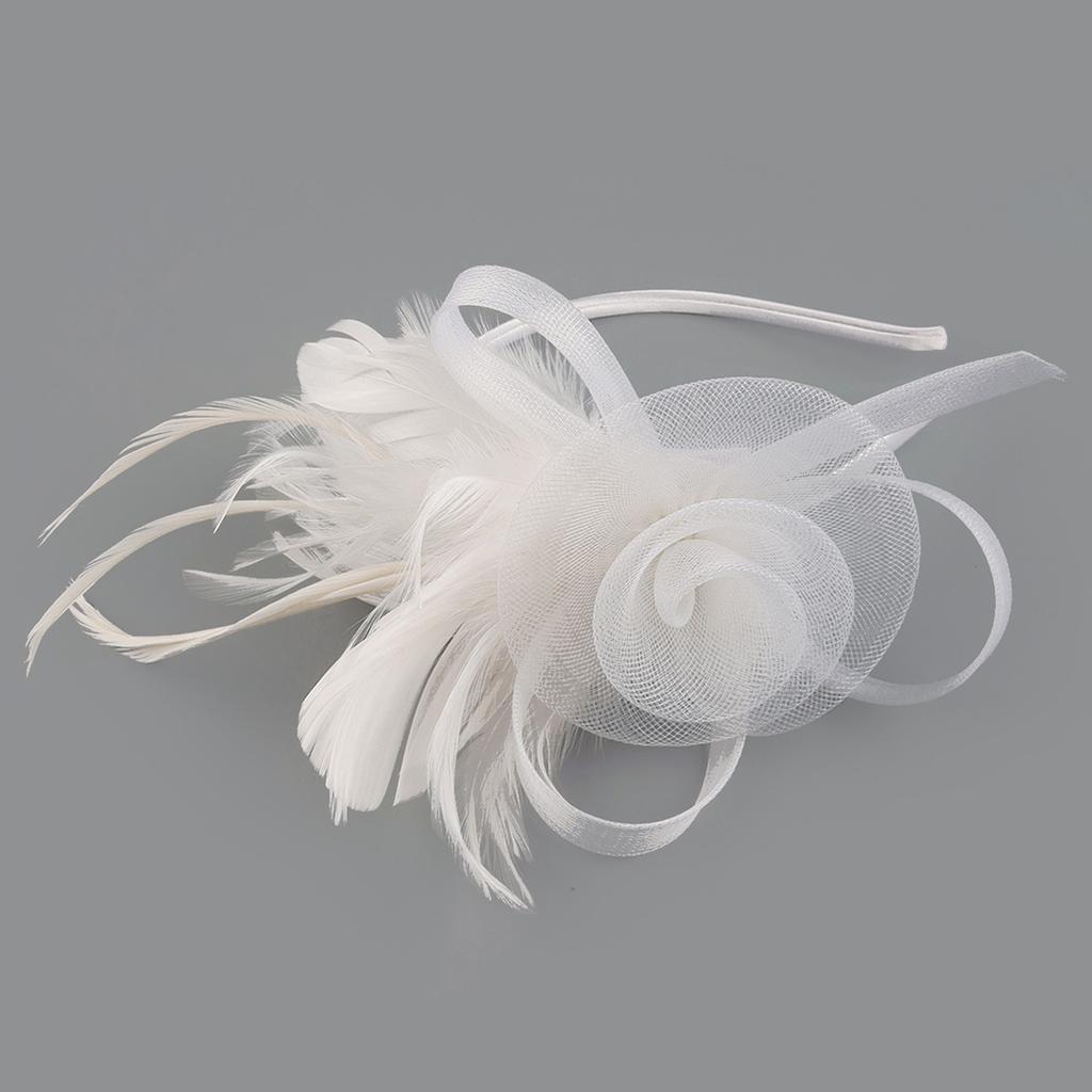 Tylová květinová čelenka do vlasů pro ženy Elegantní péřová čelenka ve stylu 20. let Protiskluzový flapper fascinátor Čelenka pro formální událost