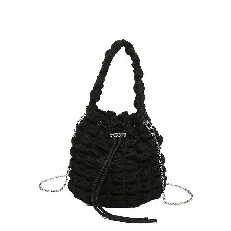 Cute Fresh Bubble Bag Fashionable New Style Pleated One Shoulder Crossbody Bag Personality Ins Bucket Women