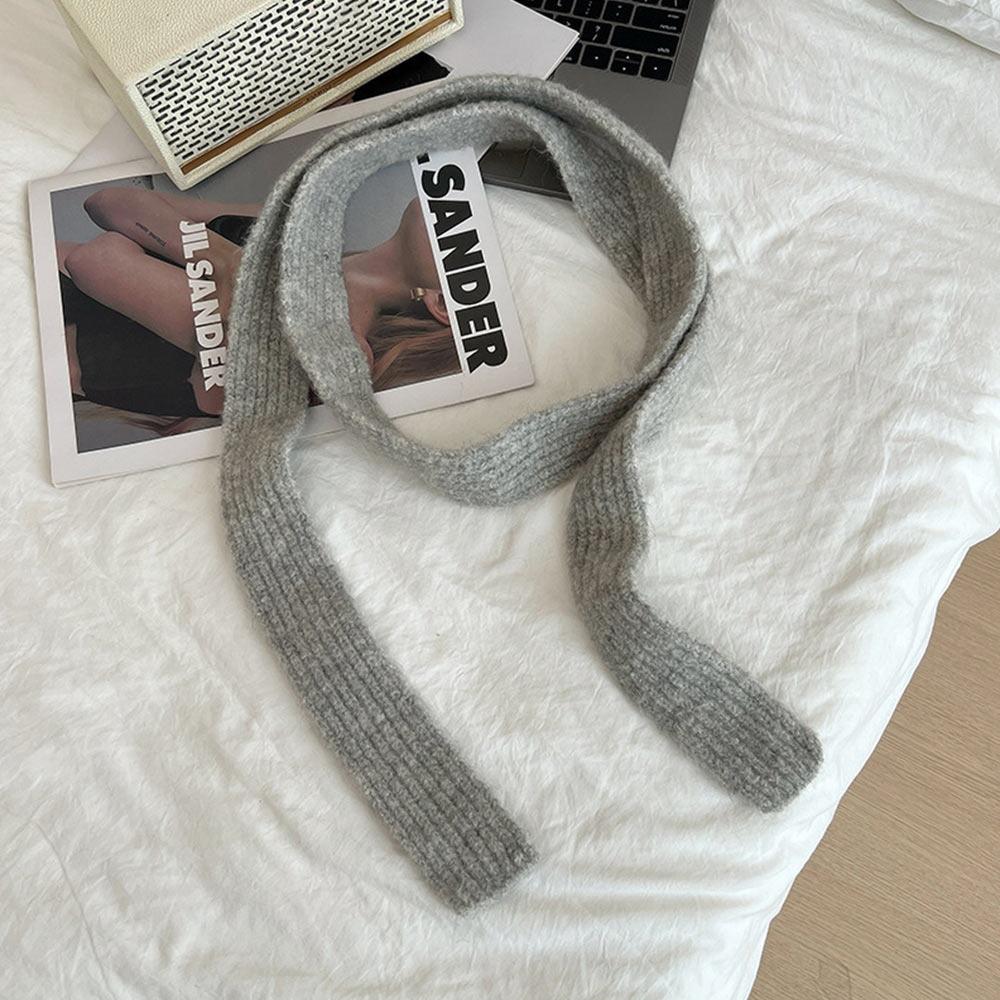 

Knitted Imitation Cashmere Scarf Imitation Wool Y2K Girl Scarf Harajuku Warm Neck Scarf Streetwear светло-серый