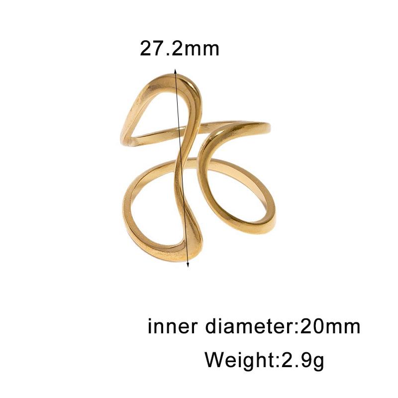 European-American Stainless Steel Hollow Open Ring: Sleek & Modern Design