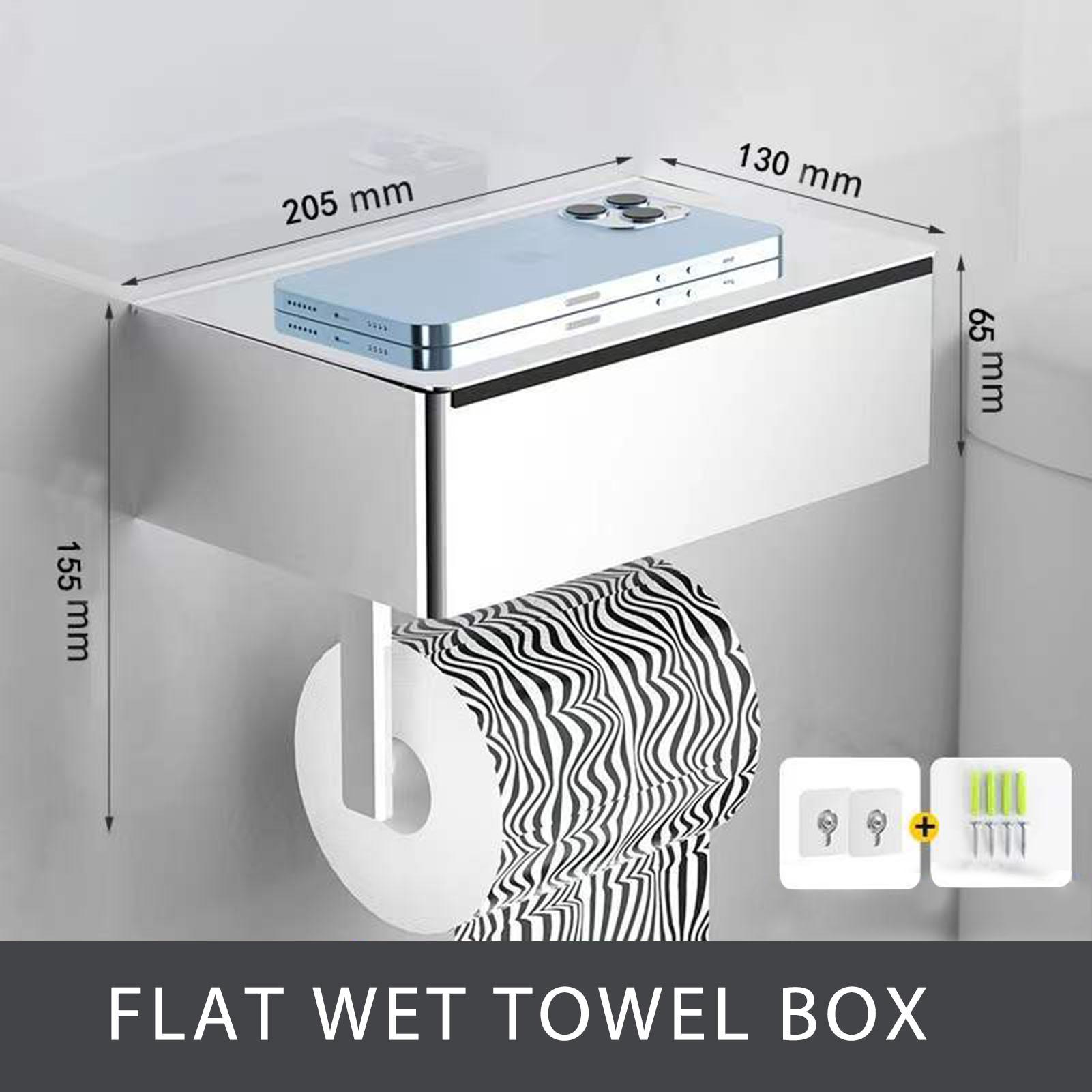 

Wall Mounted Toilet Paper Holders Waterproof 304 Stainless Steel Tissue Box Wet Wipe Dispenser Tissue Organizer Napkin Holder