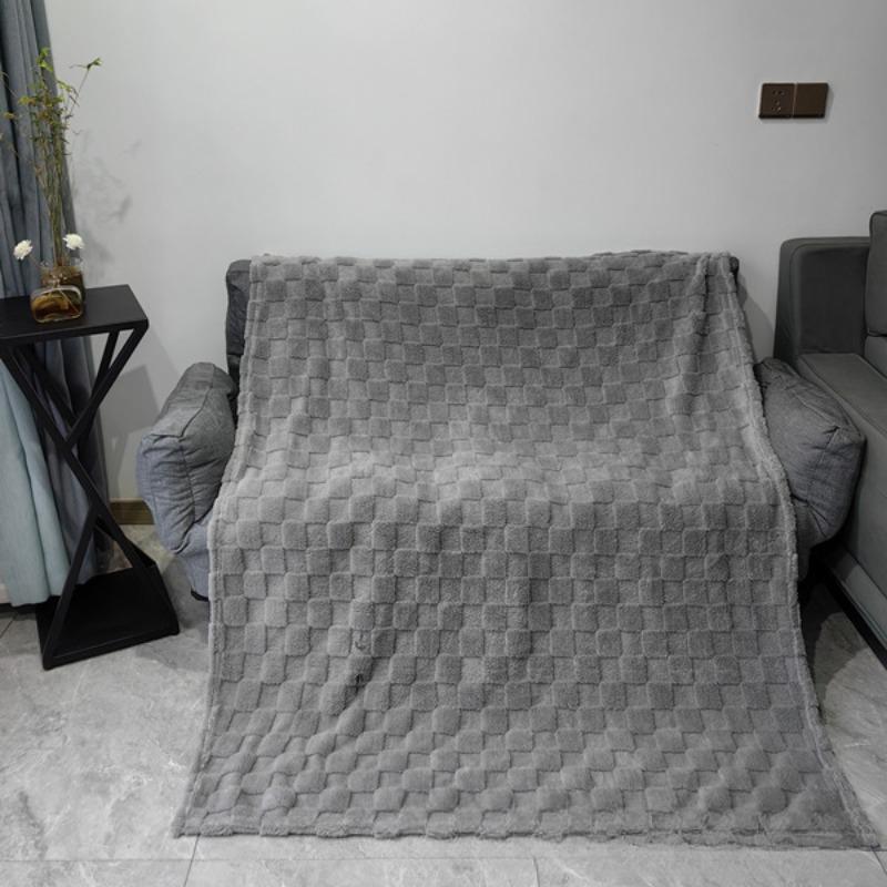 Modern Minimalist Solid Polyester Winter Blanket – Premium Quality Deep Grey Throw for Cozy Comfort