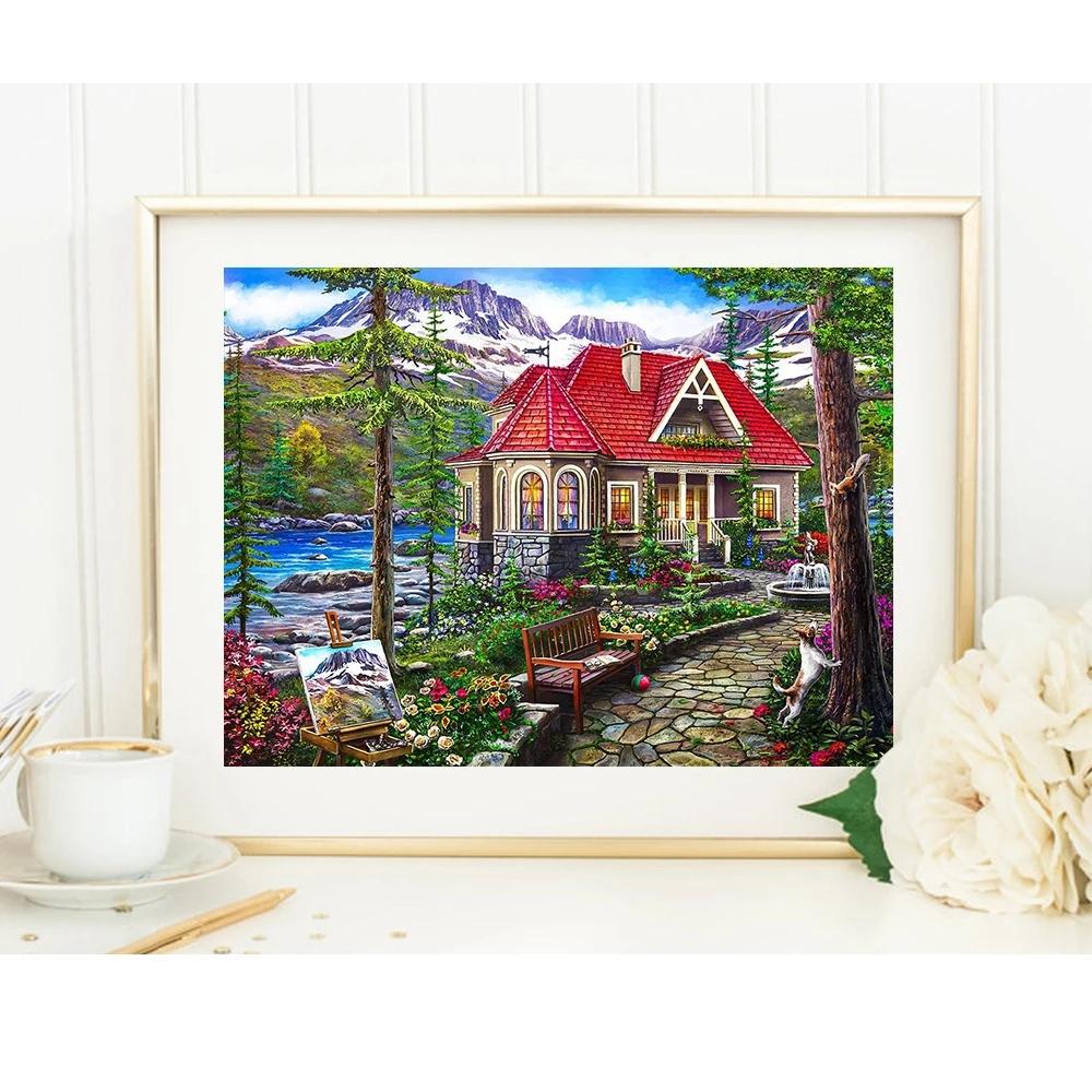 huacan Diamond Painting New 2022 Landscape Full Embroidery Flower Cross Stitch Kits 5D Diamond Mosaic Art Gift Home Decor