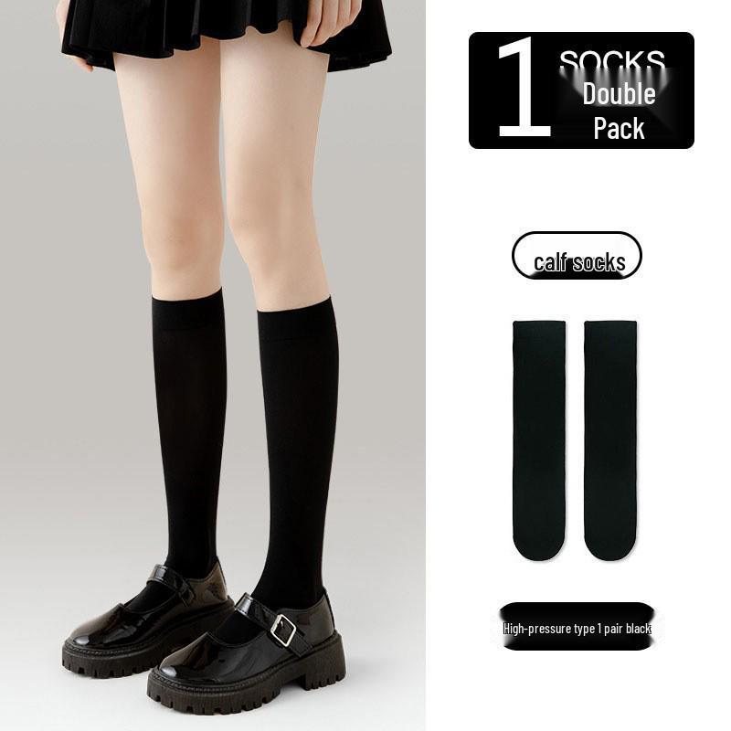 Damen Over-the-Knee Schwarze Strümpfe mit Trägern - Weiße Einteiler Strumpfhose