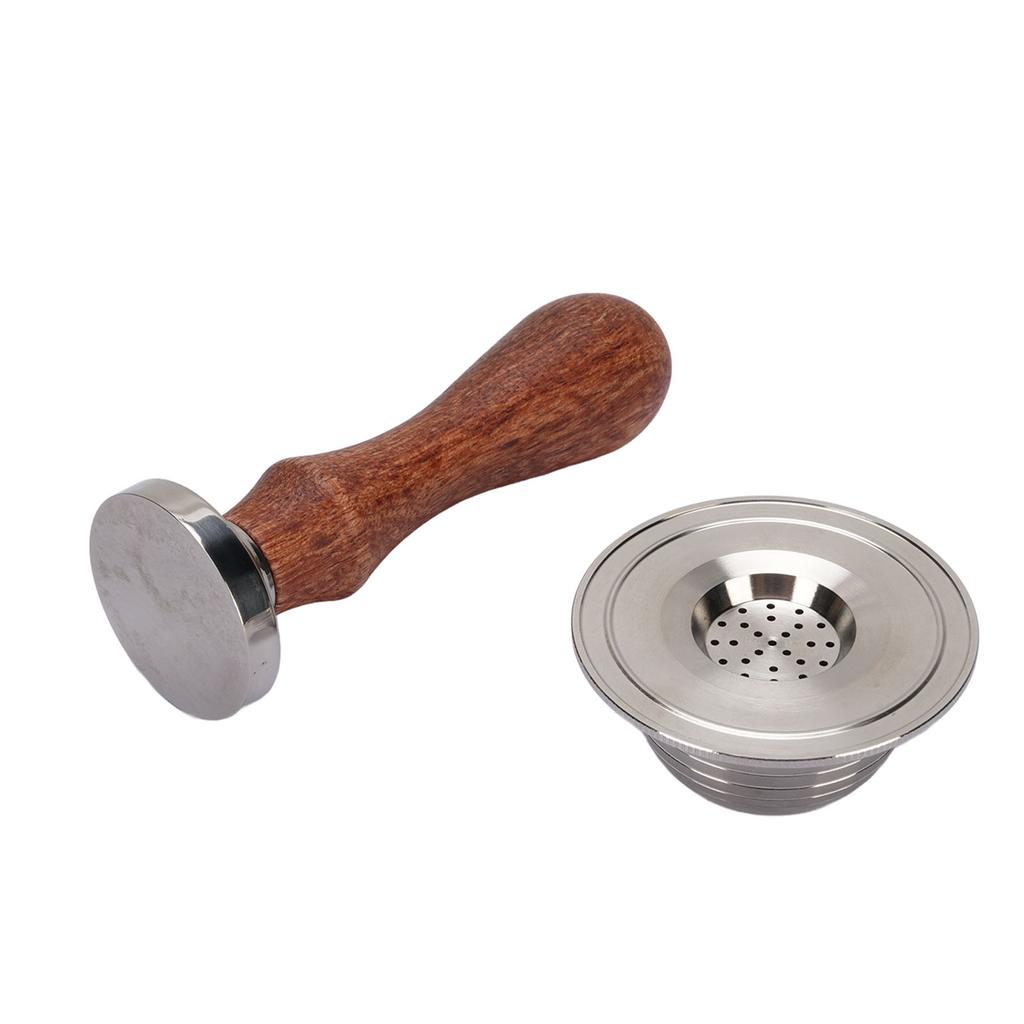 Reusable Coffee Pod 230ml Refillable Stainless Steel Coffee Capsule with Coffee Tamper Spoon Brush