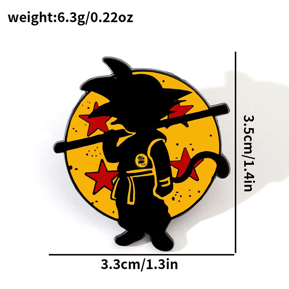 RiMan Creative Dragon Ball Metal Badge Somersault Cloud Wukong Alloy Oil Drop Brooch Accessories Pin Decoration