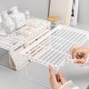 Stacking Cabinet Shelf Stackable Foldable Stand Rack Space Saving Shelf for Kitchen Bathroom Pantry Cupboard Home Office