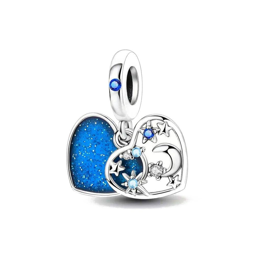 Nowy Miedziany Niebieski Kolor Koralik Łapa Lotosu Gwiazda Wiszący Amulet Pasuje do Oryginalnej Bransoletki 3mm DIY Prezent Urodzinowy Wykwintna Biżuteria