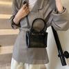 PU Leather Vintage Crossbody Bag Elegant Ladies Bucket Bag Minimalism Square Shoulder Bag  Girls