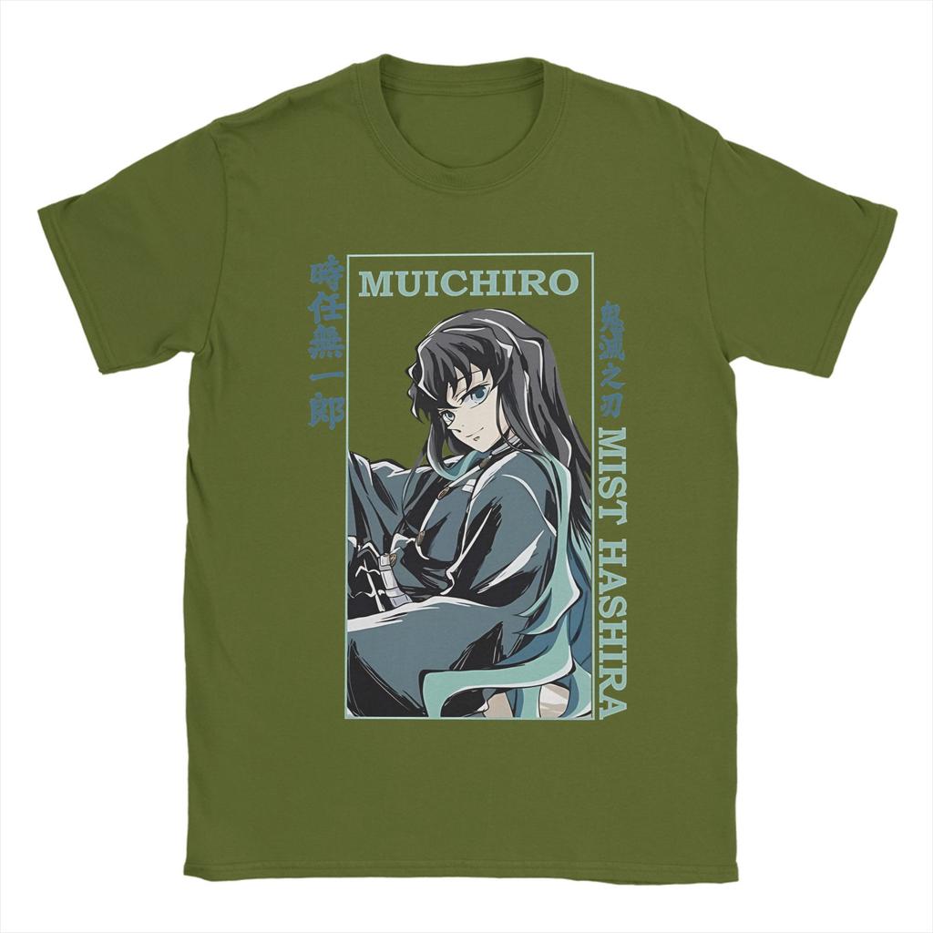 Demon Slayer Muichiro Tokito T Shirt  Wind Breather Anime Pure Cotton Clothes Short Sleeve Crew Neck Tees Plus Size T-Shirts
