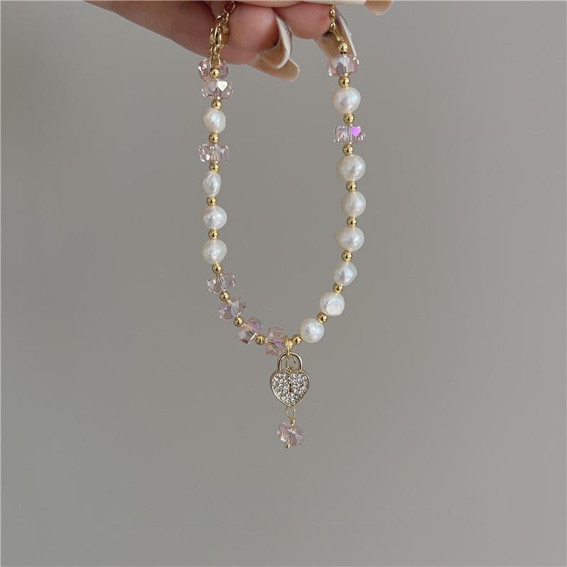 

BLINGBY женский браслет, новый браслет с кристаллами, женский браслет с подвеской «Любовь», жемчужный браслет, универсальный браслет для девочек, ювелирное изделие на день рождения, подарок