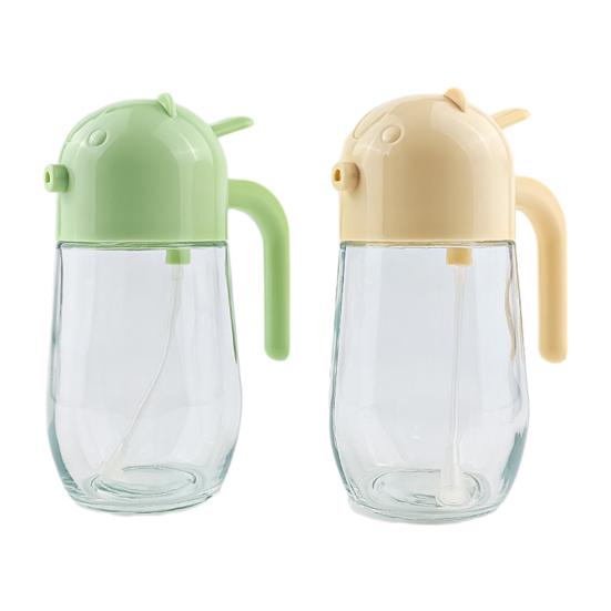 Glass Oil Sprayer And Pourer with Auto-Open Lid 520ml Oil Dispenser for Cooking Baking Air Fryer Ergonomic Handle Dishwasher Safe Kitchen Essential