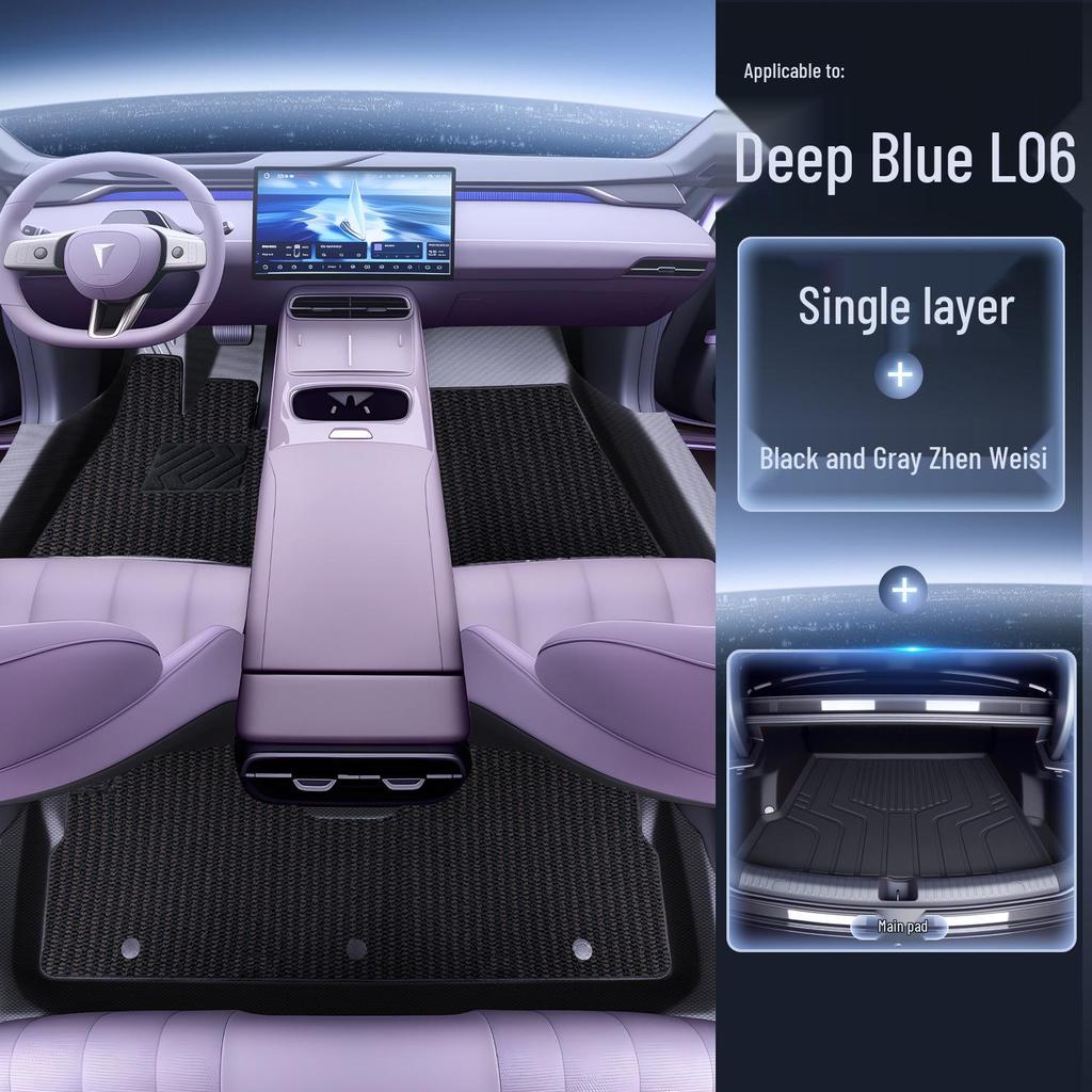 Applicable Deep Blue L06 Full Coverage TPE Floor Mats for 2026 Car Interior Decoration