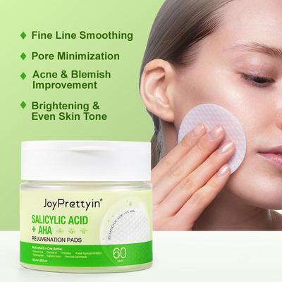 Salicylic Acid Exfoliating Face Pads Acne Treatment Facial Deep Cleansing Moisturizing Toner Pads Skin Care Beauty Health