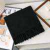 New model with solid color scarf women's autumn and winter thickened warm New Year's red scarf dual-purpose shawl