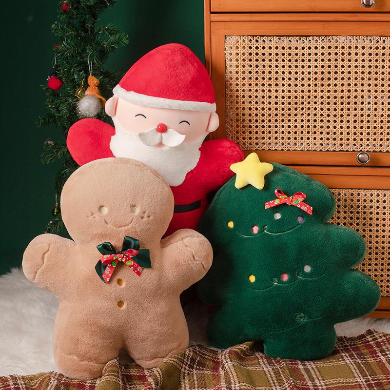 Christmas Decorations Creative Cute Christmas Tree Shape Plush Bed Pillow Super Soft Cartoon Doll Doll