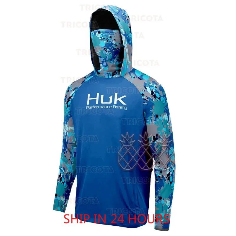 New Fishing Shirts Mask Neck Gaiter Hoodie Clothing Men Long Sleeve Clothes UV Protection Anti Mosquito Fishin
