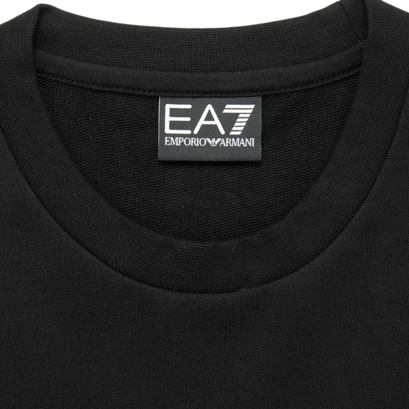 Emporio Armani EA7 FW24 Logo Rundhals Langarm Sweatshirt Herren sweatshirt Schwarz 8NPM30-PJVRZ-0208
