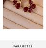 French retro red enamel lucky grass earrings with a feminine and high-end feel, age reducing earrings 925 silver needles